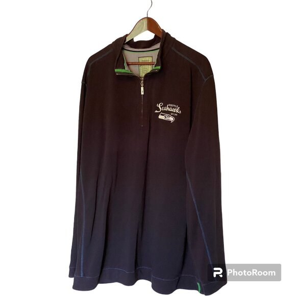 Seattle Seahawks Blue 1/4 Zip Pullover Men's 2XL Tommy Bahama NFL - Picture 7 of 12
